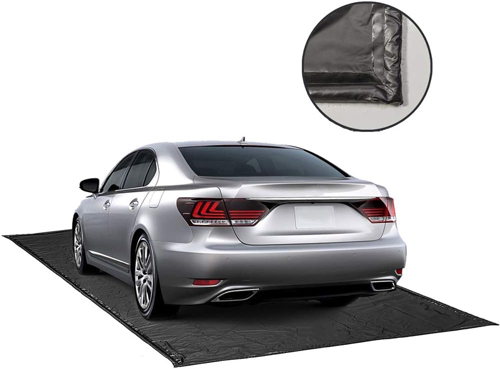 ChaoJin Rain Mat for Car, Black Garage Rubber Floor Car Mat for Snow, Mud, Rain(7ft 9in x 16ft)