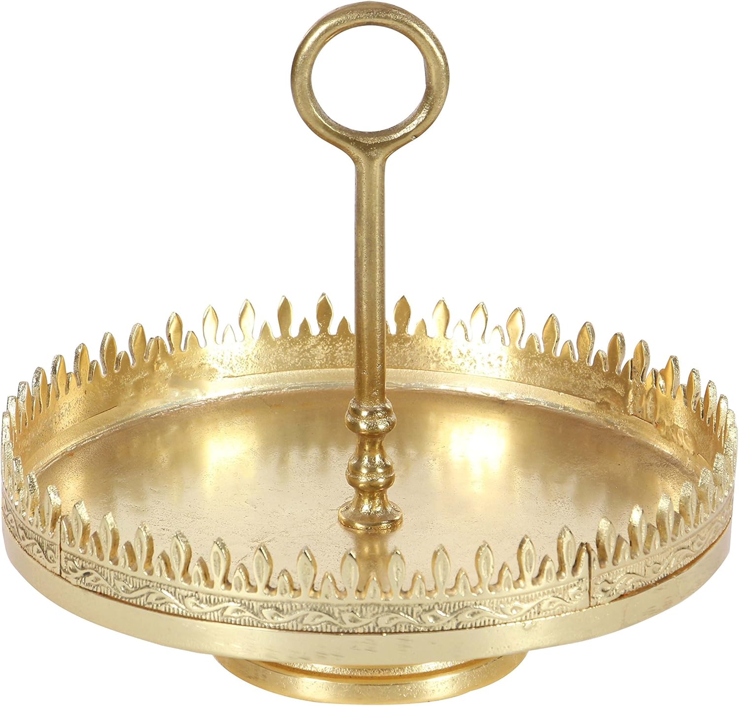 Deco 79 68986 Gold Aluminum Tray Stand, 12