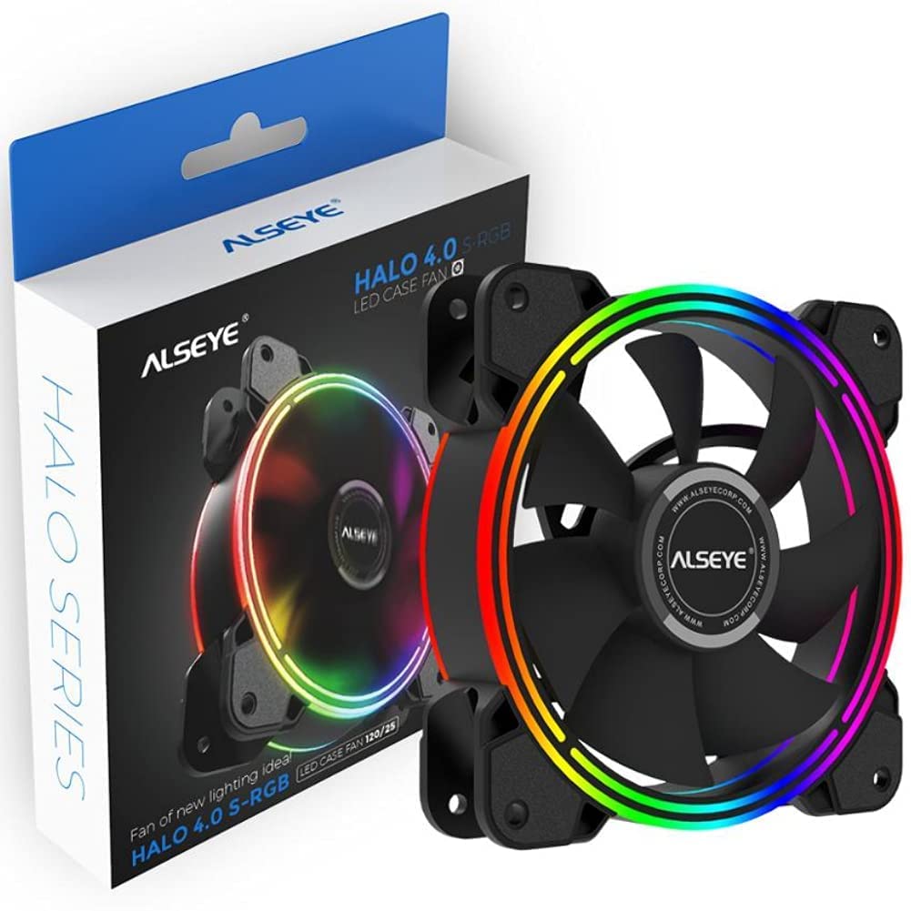 120mm Fan PC Cooling Fans 4 pin PWM Static LED RGB Computer Case Fan and CPU Fan Replacement Pack of 2