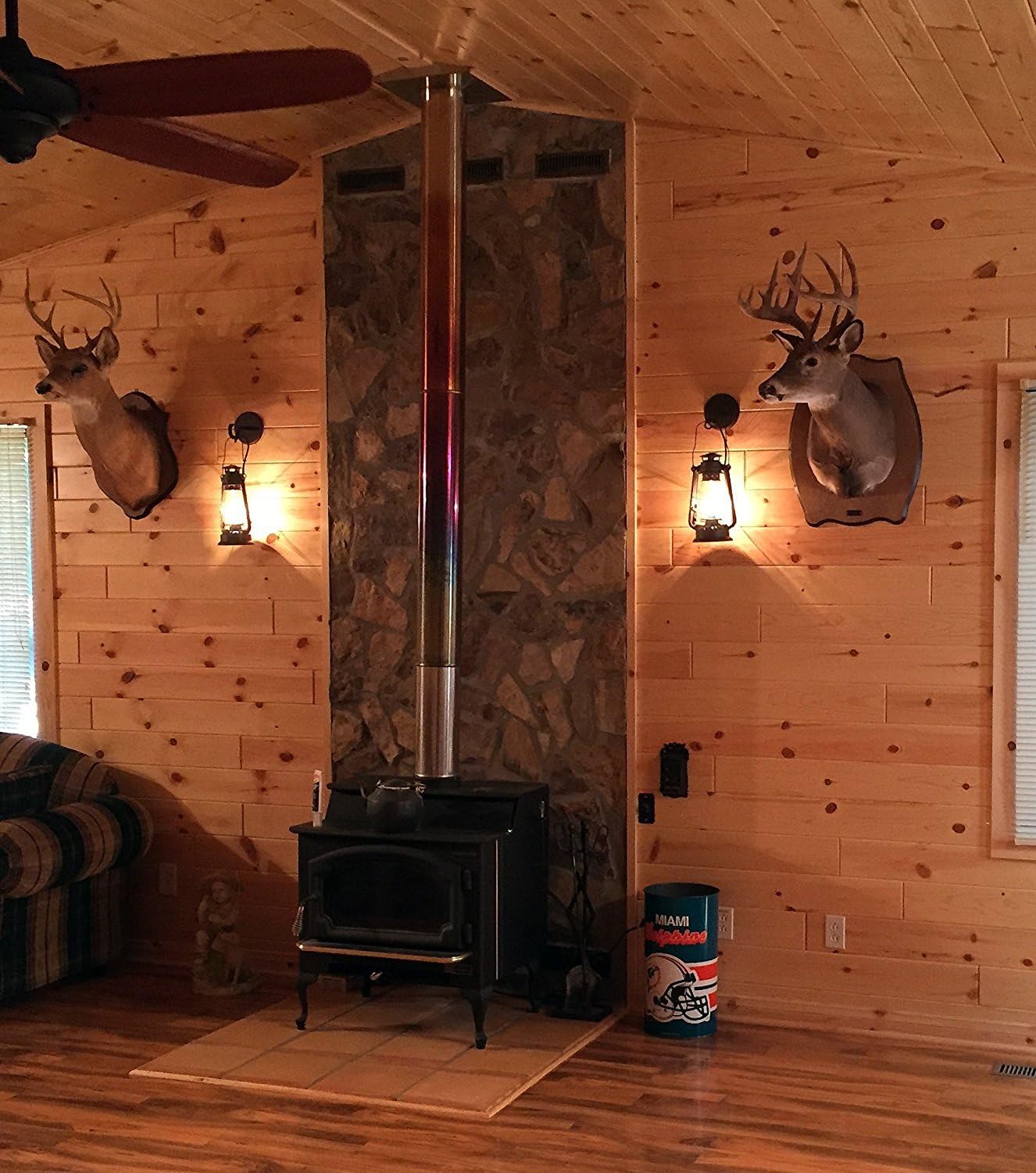 Rustic Lantern Wall Mounted Light - Large Black