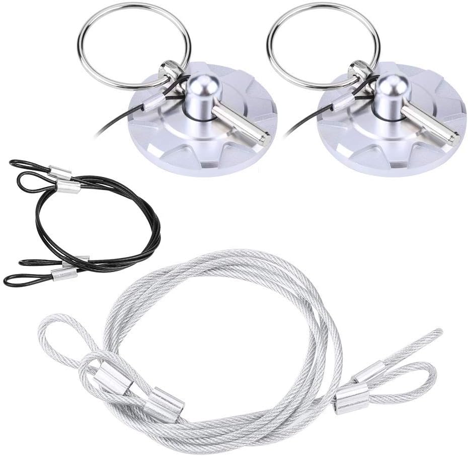 Akozon Hood Pins- Hood Pin Clip,Hood Pin Kit Universal CNC Aluminum Car Vehicle Racing Hood Pins Kit for Car 2pcs Hood Latches Hood Lock Catch Latches Kit (Silver)