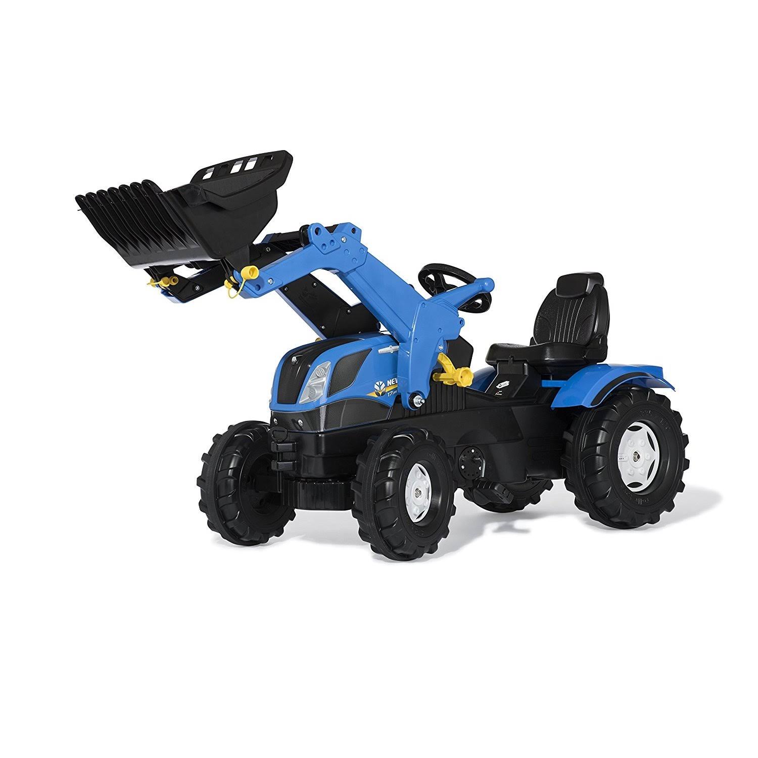 Rolly Toys New Holland T7 Pedal Tractor with FrontLoader and Tipping Digger Bucket Blue and Black Ages 3-8 Years