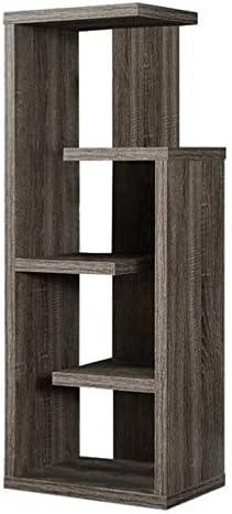 Atlin Designs 4 Shelf Accent Bookcase in Dark Taupe