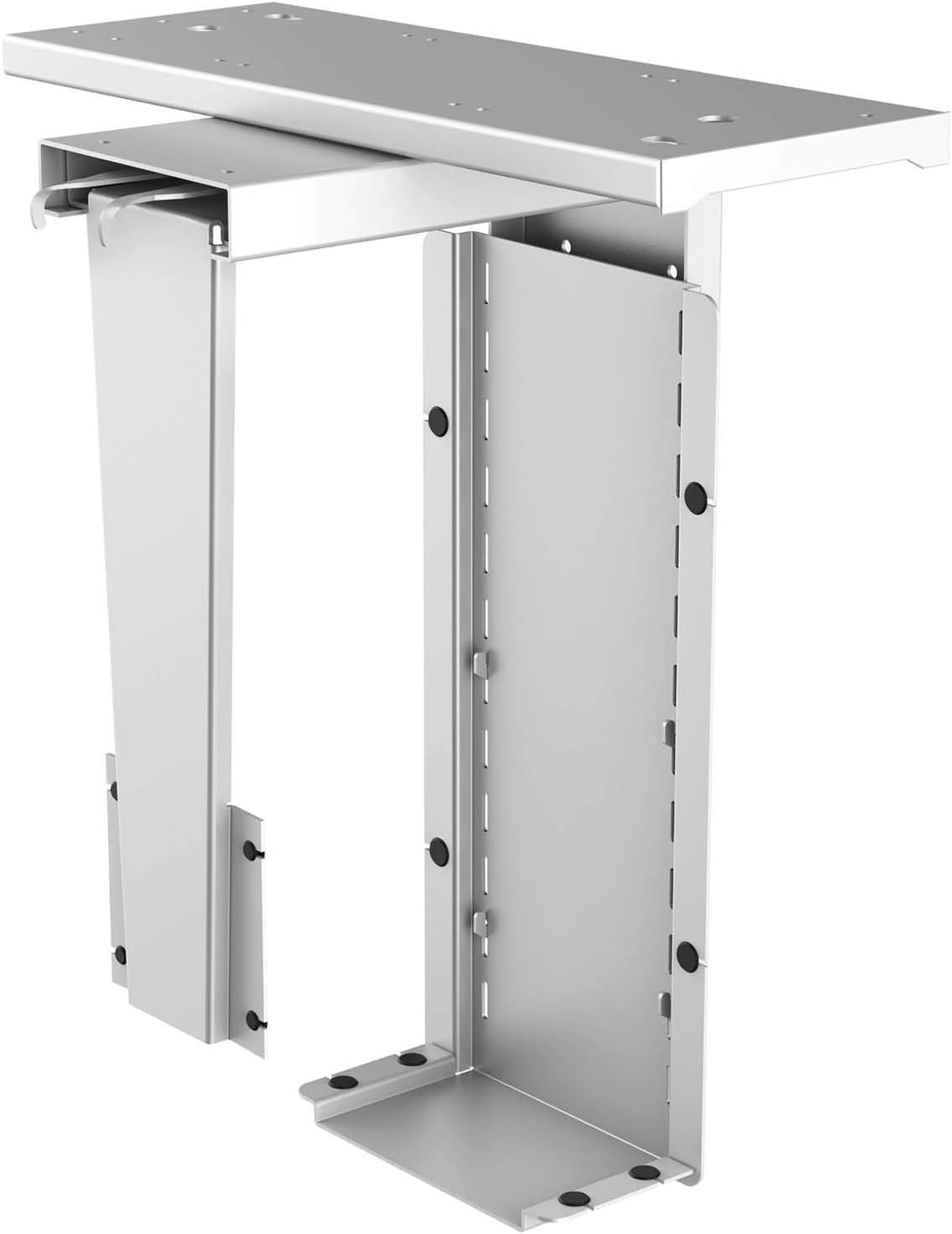 AIMEZO CPU Holder 360⁰ Swivel Under Desk Mount Computer Tower Holder PC Mount Stand with Adjustable Height Width,Holds up to 50lbs （White）） Pack of 2