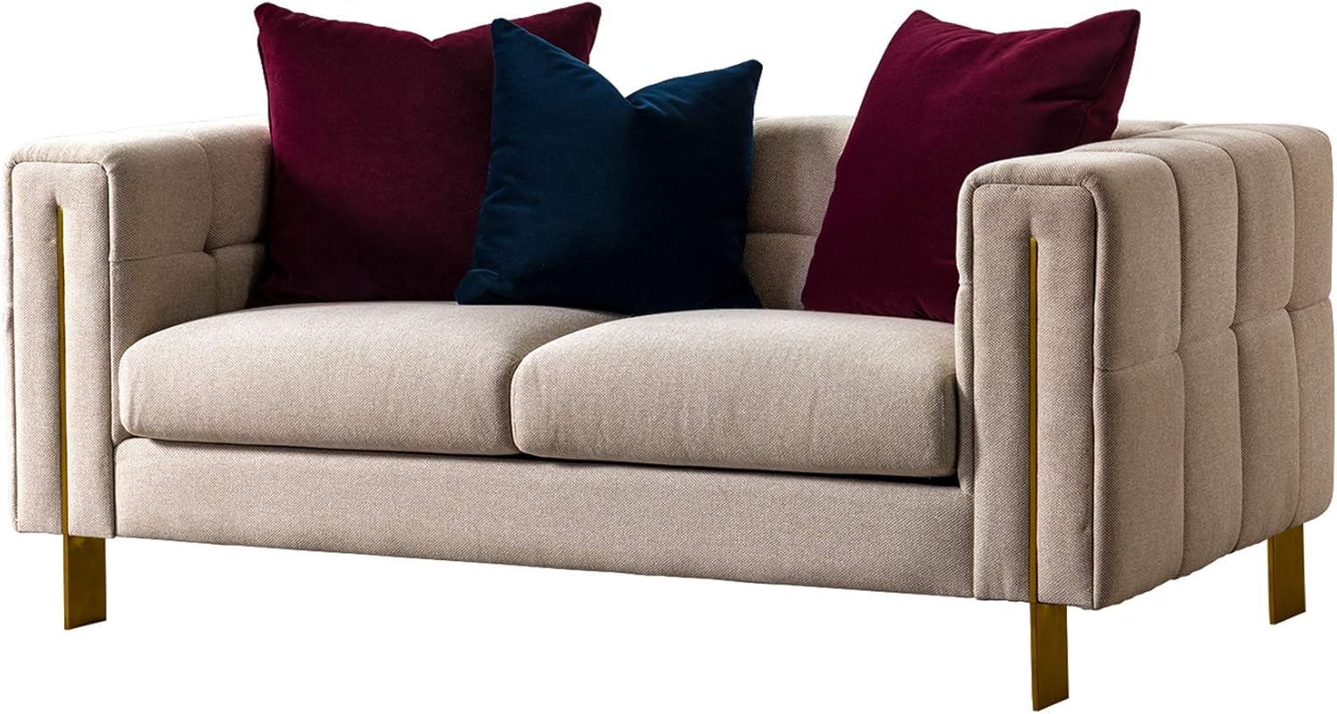 Acanva Modern Living Room Sofa Linen-Like Straight Arm, 69