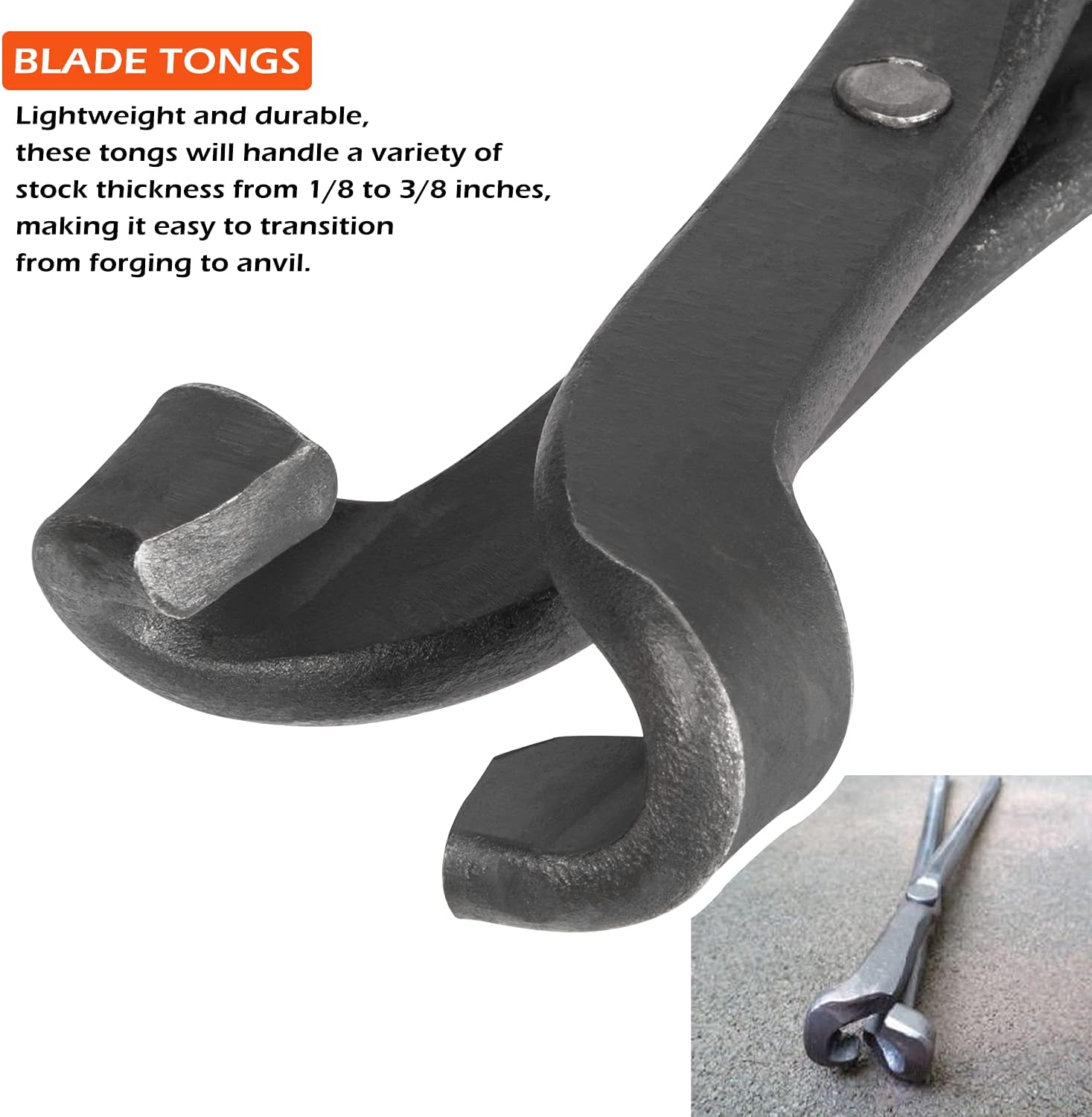 Knife Making Tongs Set and Blacksmiths&rsquo; Hammer Assembled Bladesmith Blacksmith Forge Tongs Tools Set Vise Tools with Blacksmiths&rsquo; Hammer &ndash; 4Pcs