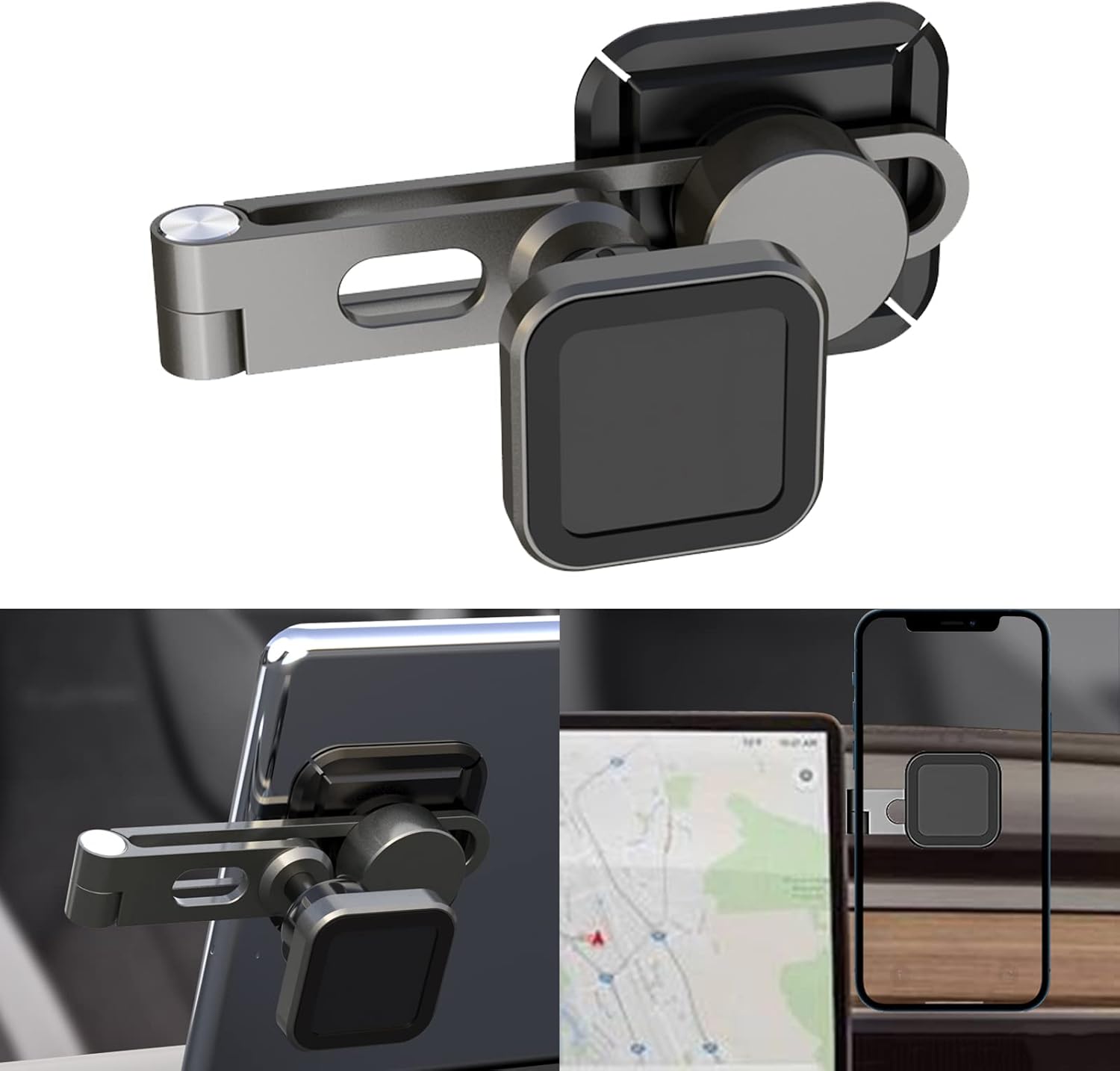 YHCDSEA Model 3 Model Y Screen Invisible Foldaway Magnetic Car Phone Holder Mount for Tesla Model 3 Y S X Accessories Pack of 2