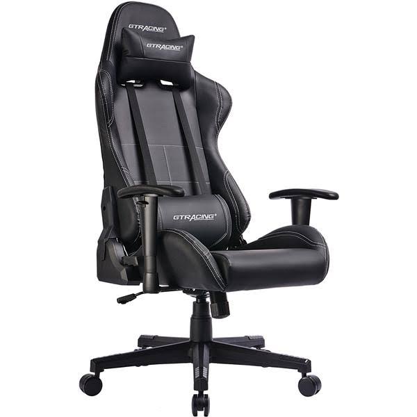 GTRACING 2021 Black PU Gaming Ergonomic Racing Chair GTBEE-Black