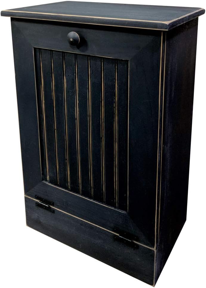 Sawdust City Tilt-Out Wooden Trash/Recycle Bin Holder (Old - Black)