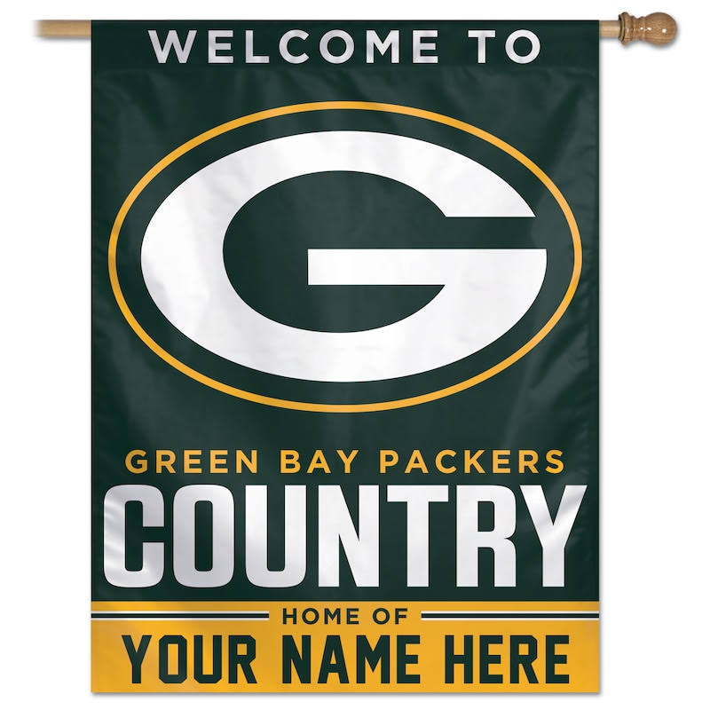 WinCraft Green Bay Packers Personalized 27&& x 37&& 1-Sided Vertical Banner