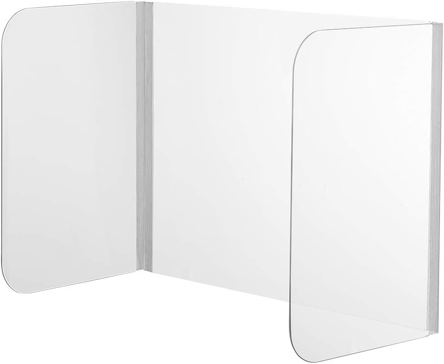 Clear Acrylic Protective Sneeze Guard Sheild for Office, School, and Retail Store, Pass Through Transaction Window,Student Desk Counter（21.50