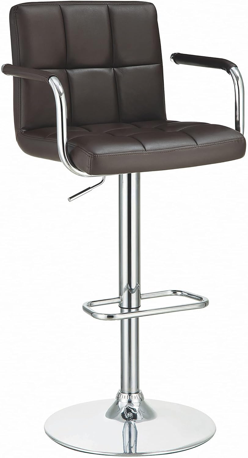 Coaster Home Furnishings CO- Adjustable Bar Stool, Black/Black