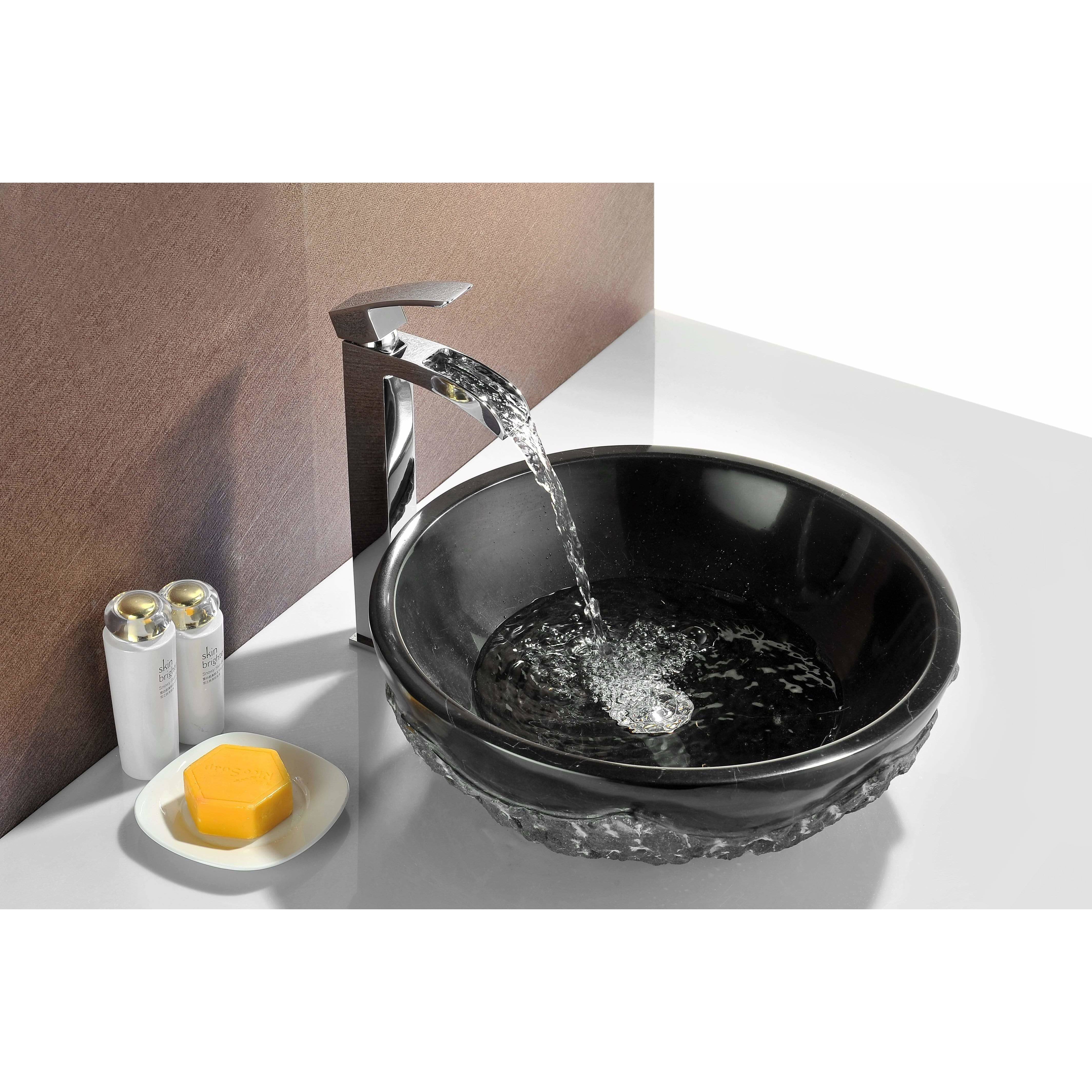 Anzzi LS-AZ136 Dragons Crest Vessel Sink in Black Jade