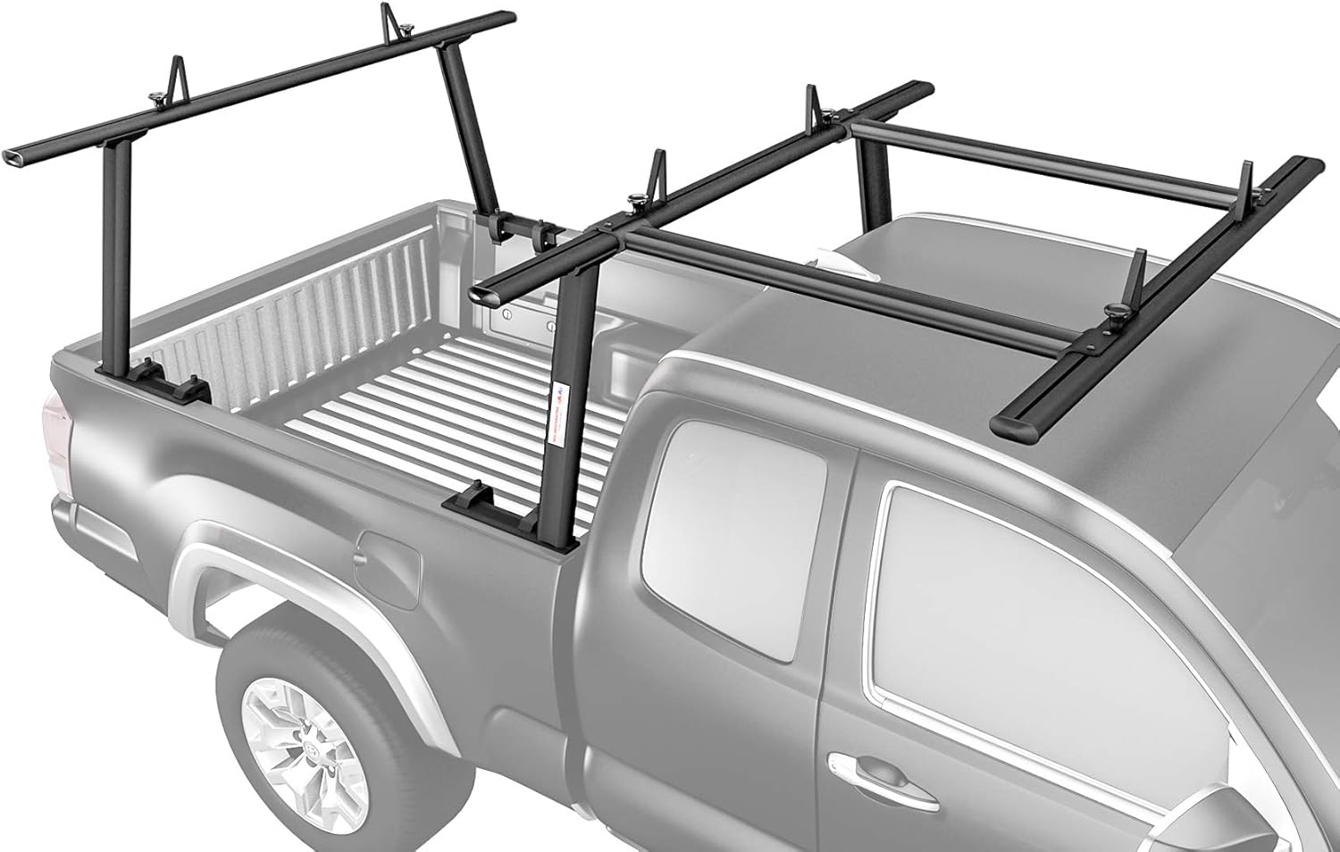 AA-Racks Model APX25-E Aluminum Pickup Truck Ladder Rack w/Cantilever Extension - Sandy Black (2 Packages)