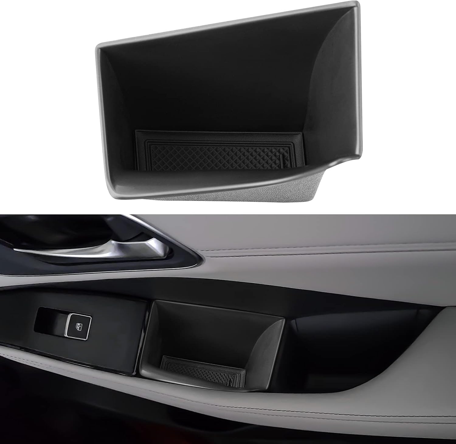 Ecarzo Door Side Storage Box Handle Pocket for 2021 2022 Nissan Rogue Side Door Handle Organizer Storage Cup Insert Tray Accessories