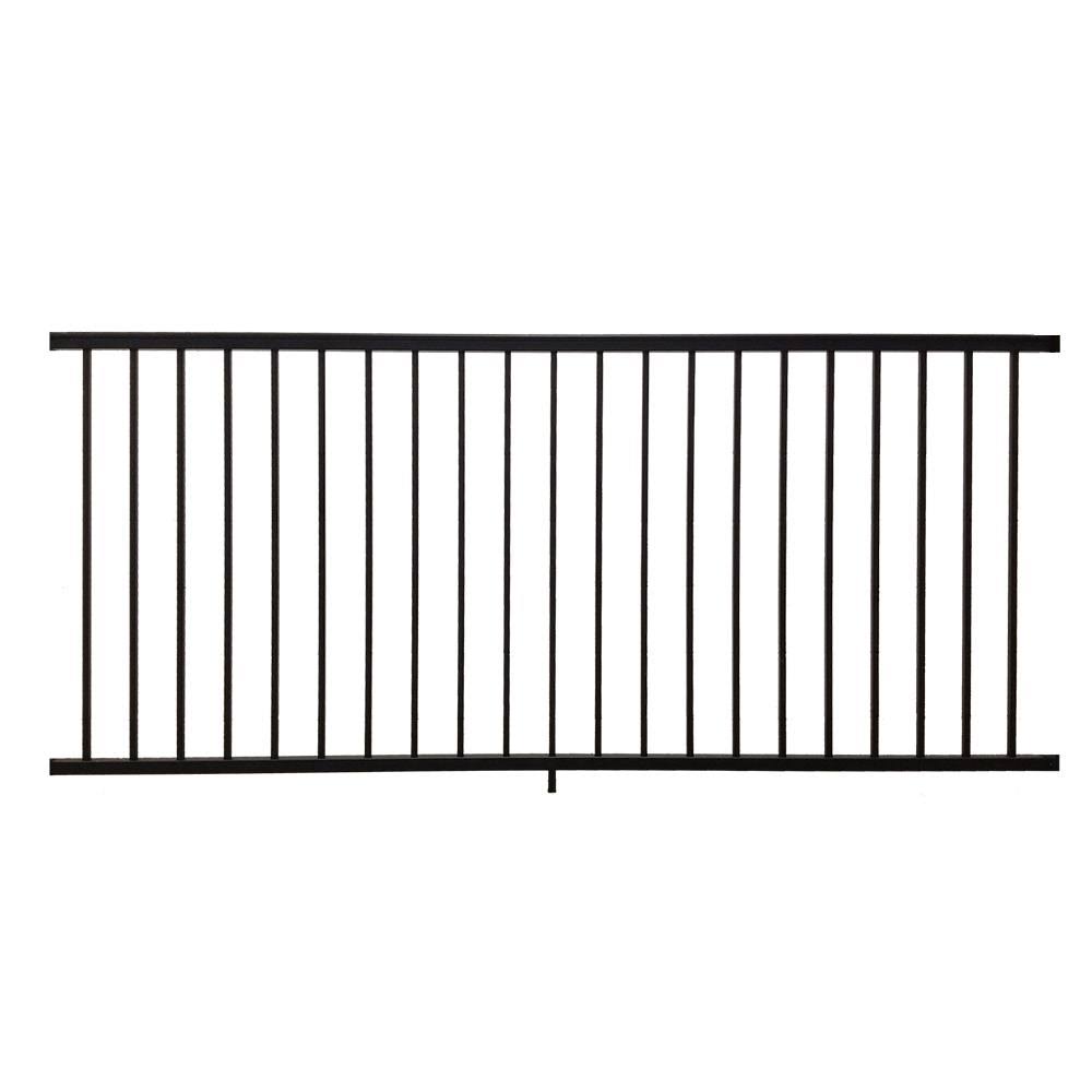 Weatherables Stanford Black 3.5 ft. H x 96 in. W Textured Aluminum Railing Kit