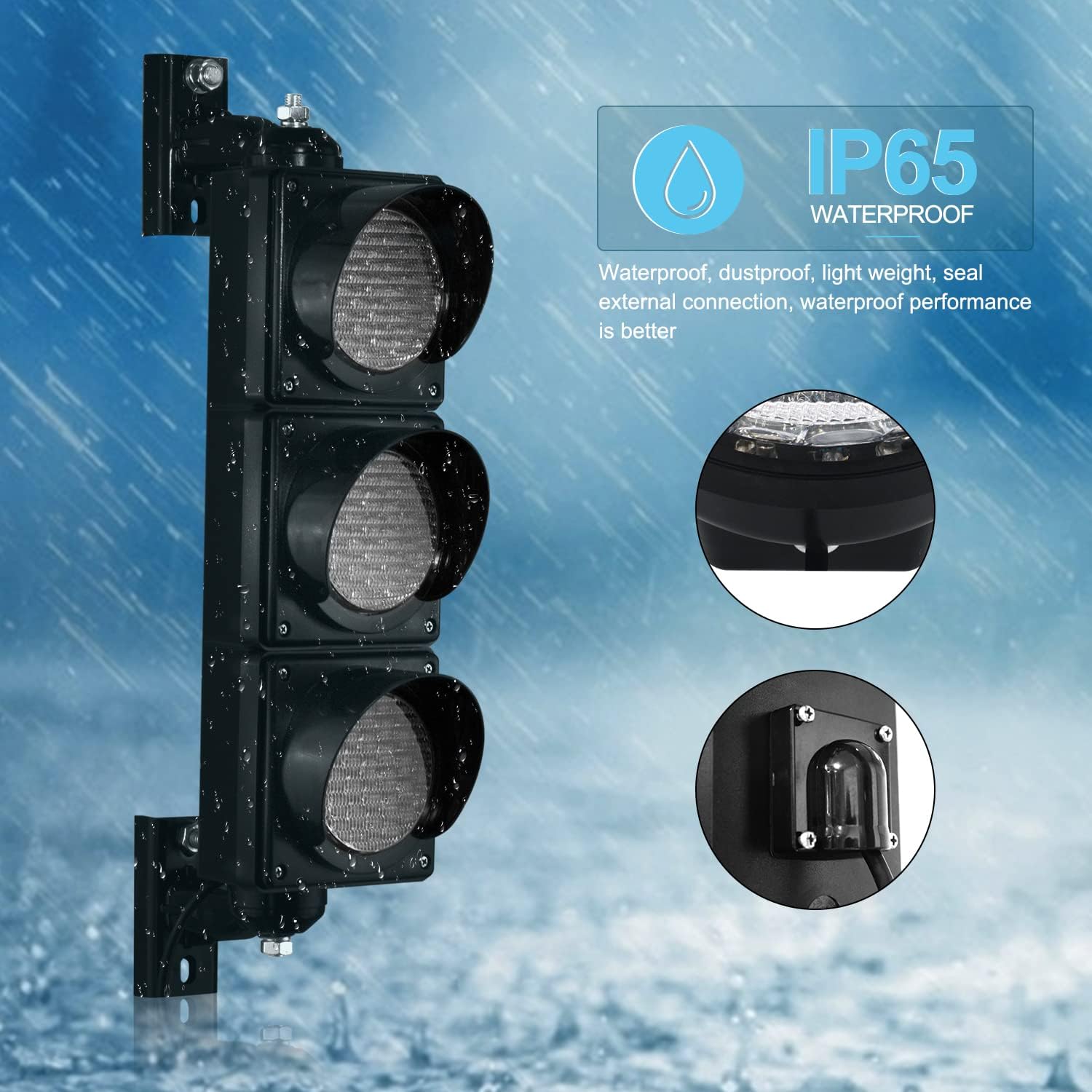 BBMi AC85-265V(4 inch) Traffic Light, Red Yellow Green Traffic Signal Light, PC Housing Stop and Go Light, Outdoor Waterproof IP65 Industrial LED Traffic Lamp Light .