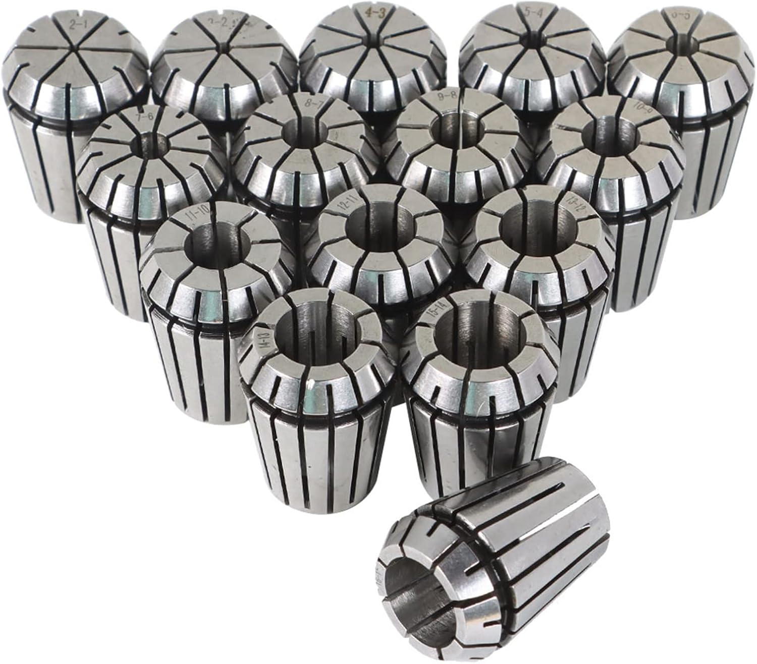 findmall ER25 Collet Set 15Pcs ER25 Collet Chuck Spring Collet Set CNC Engraving Milling Lathe Chuck Tool 2-16MM Fit for CNC Engraving Machine and Milling Lathe Tool