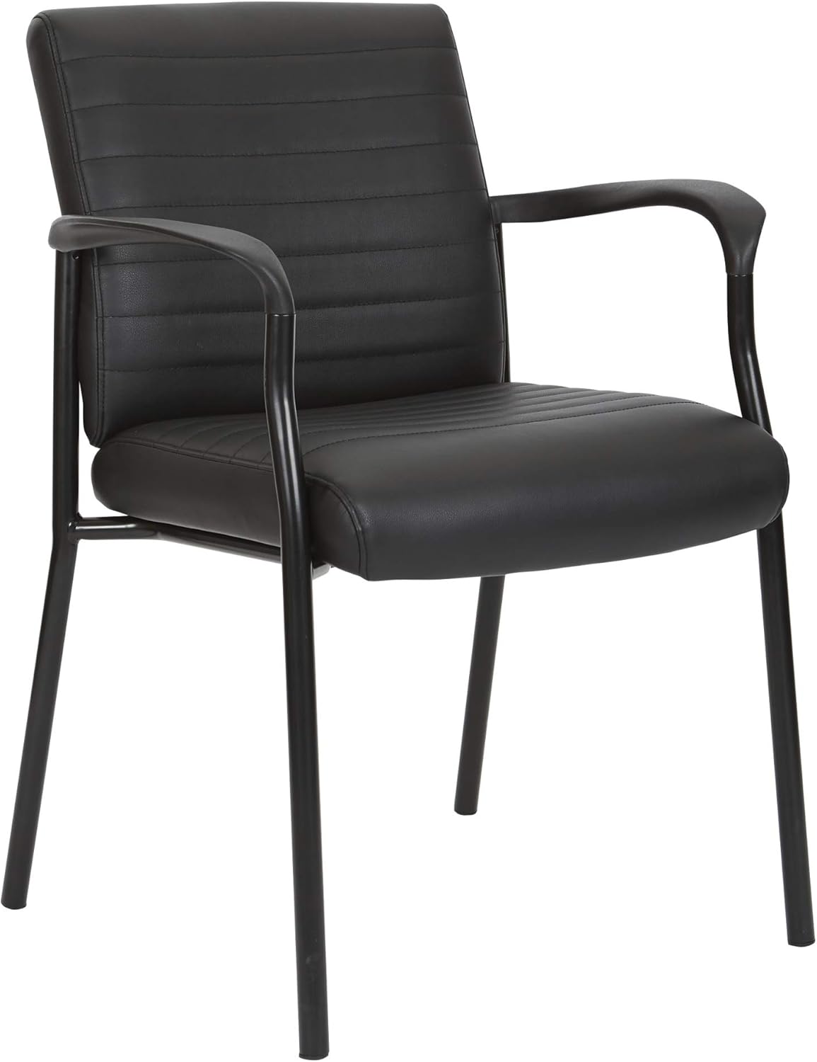 Office Star Faux Leather Guest Chair with Black Frame