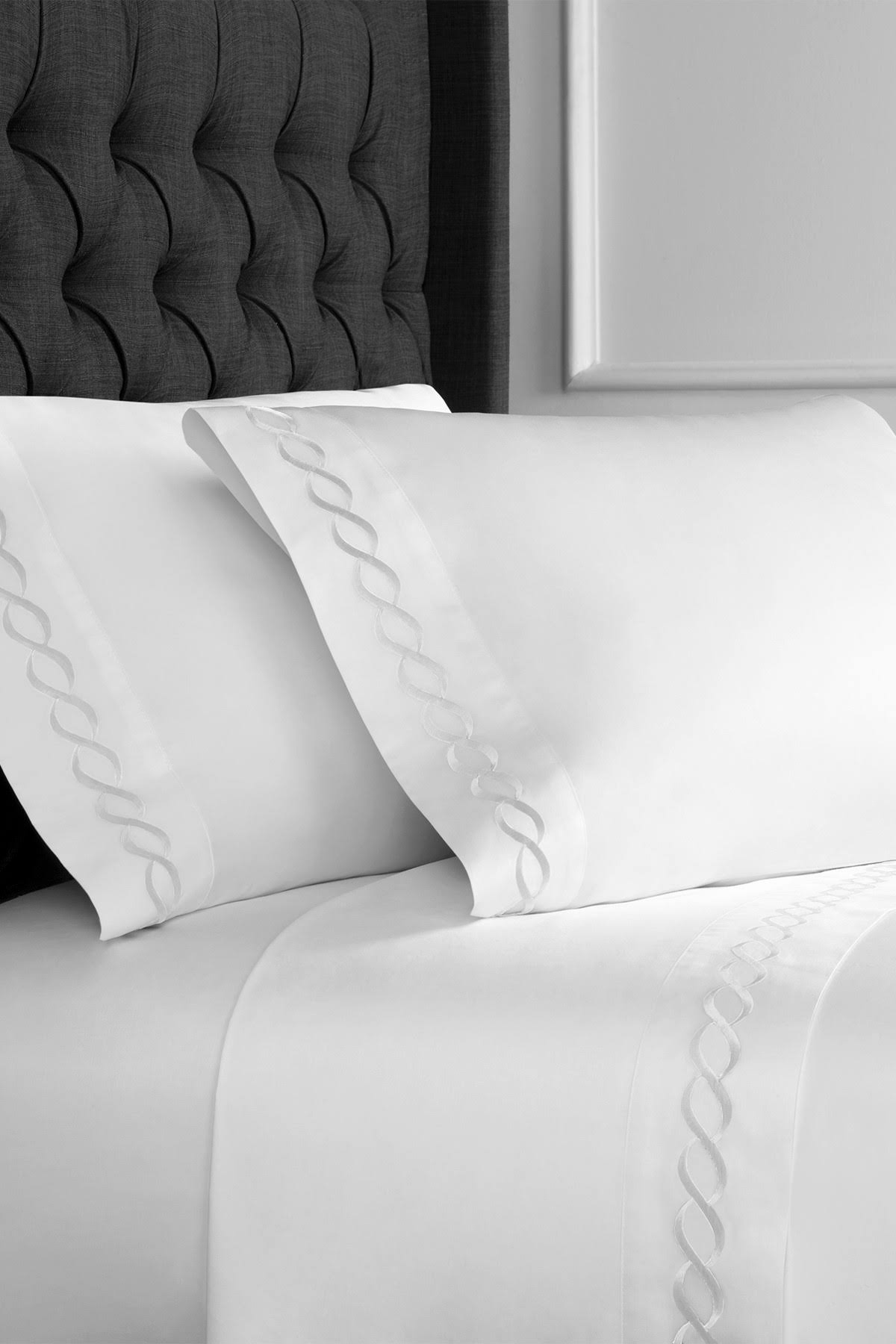 Melange Home Rope Embroidered Queen 600-Thread Count 4-Piece Sheet Set - White at Nordstrom Rack