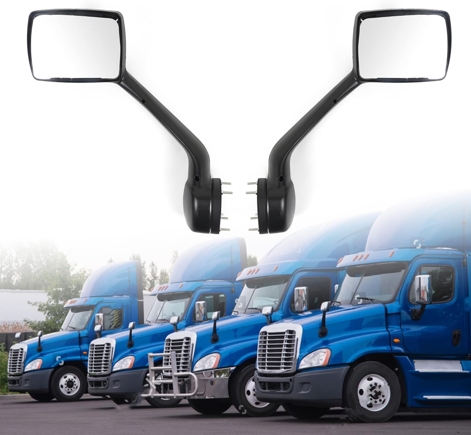 CPOWACE Pair Chrome Hood Mirrors with Driver and Passenger Sides Fit for Kenworth T680 Peterbilt 579