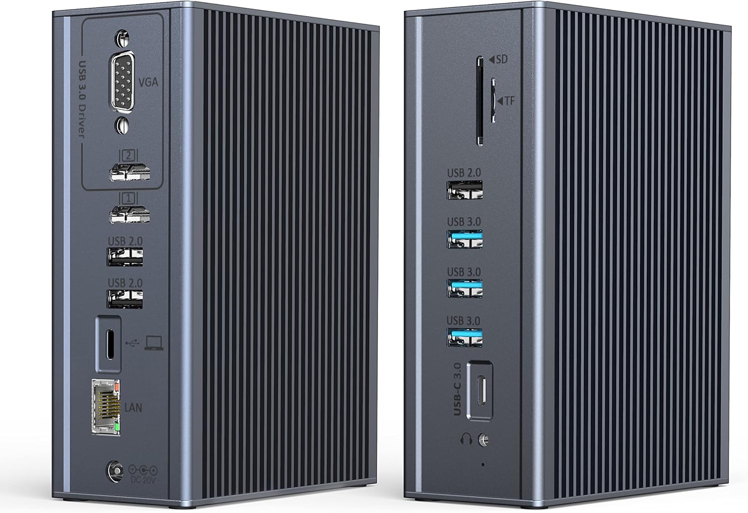 USB C Docking Station, Dual Monitor Dock for MacBook Pro/Air & Thunderbolt3/4 Windows Laptop, 16-in-1 Universal Dock Dual HDMI Display with VGA, USB 3.0, 3.5mm Audio, SD/TF, RJ45, Power Supply