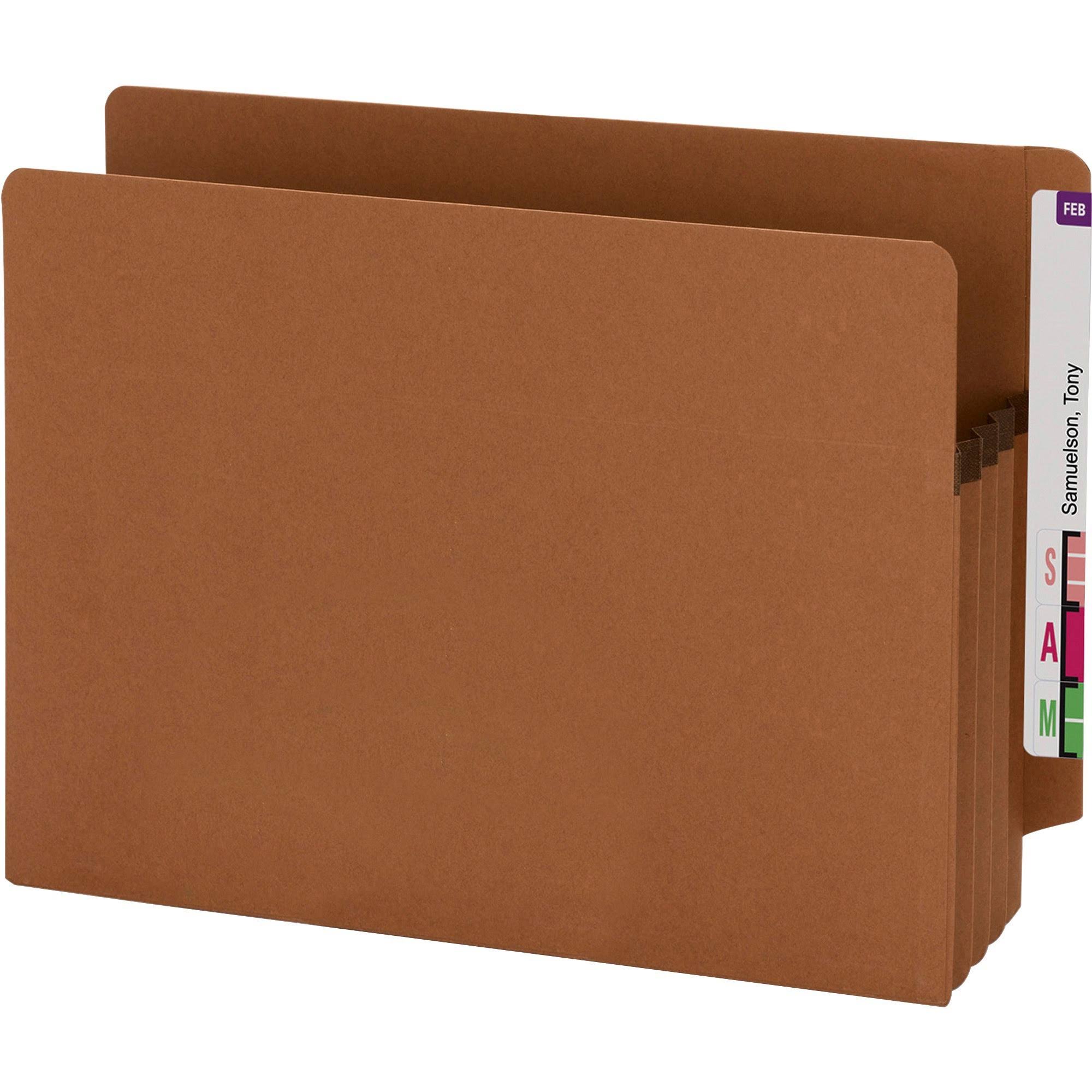 Smead End Tab Extra Wide Letter - File pocket - expanding - 12.76 in x 9.49 in - tabbed - redrope (pack of 25)