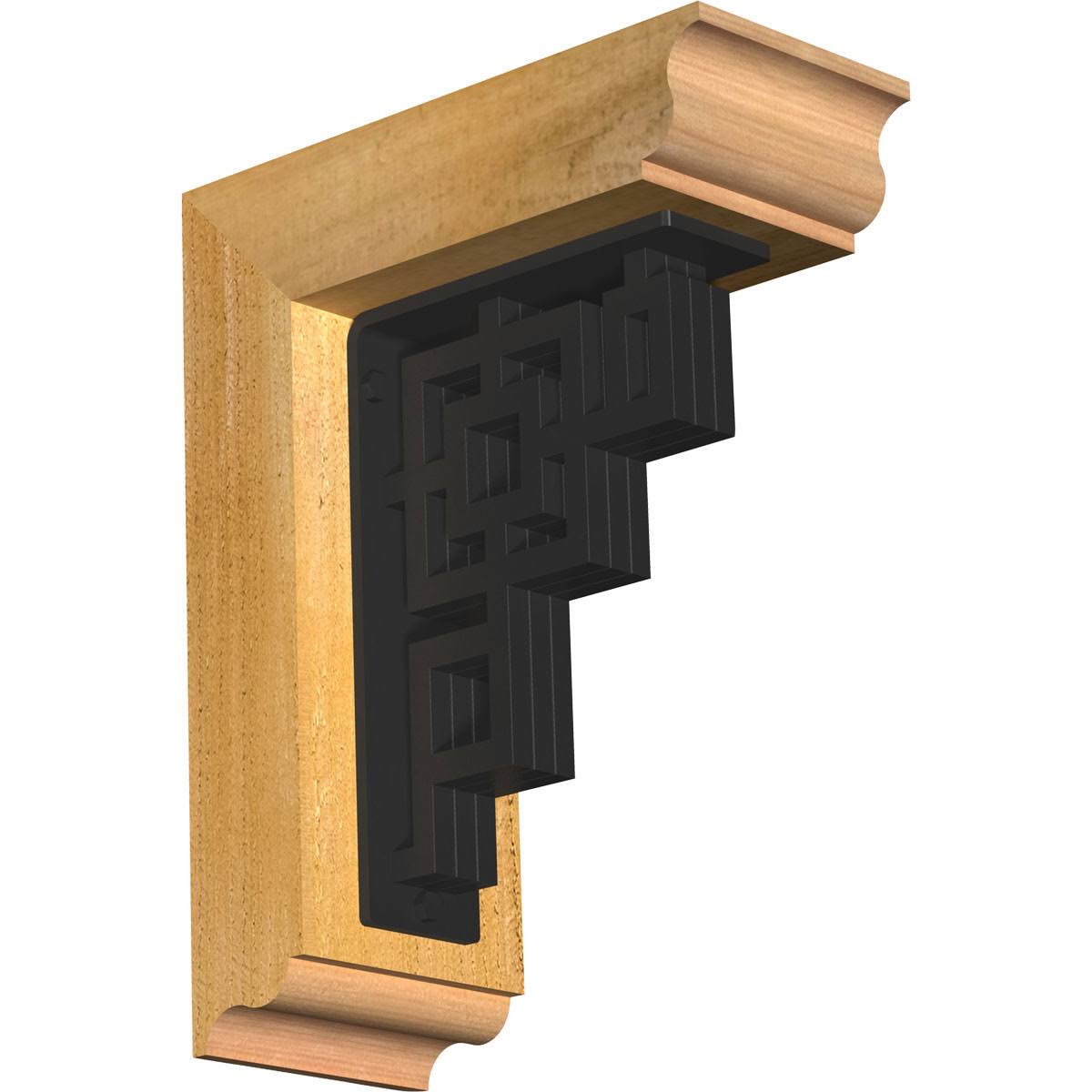 Ekena Millwork 4 inchw x 9 1/2 inchd x 12 inchh Eris Traditional Ironcrest Rough Sawn BRACKET, Western Red Cedar (2 inchw x 5 1/