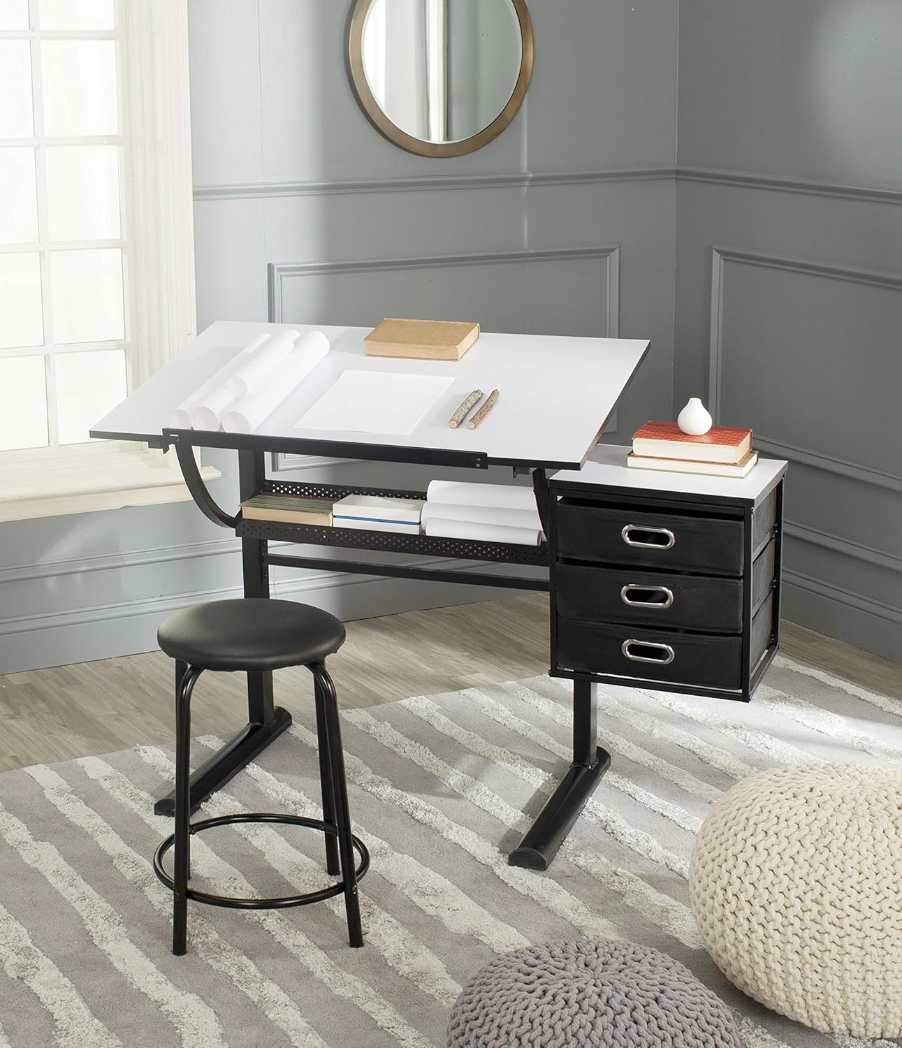 Safavieh Home Collection Harvard Black and White Writing Desk