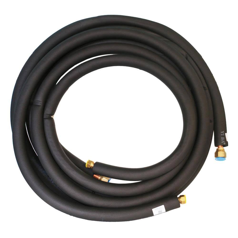 AUX 5/8 in. x 1/4 in. x 25 ft. x 2 Universal Cooper Line Set for 24,000 BTU Mini Split Air Conditioner, Black