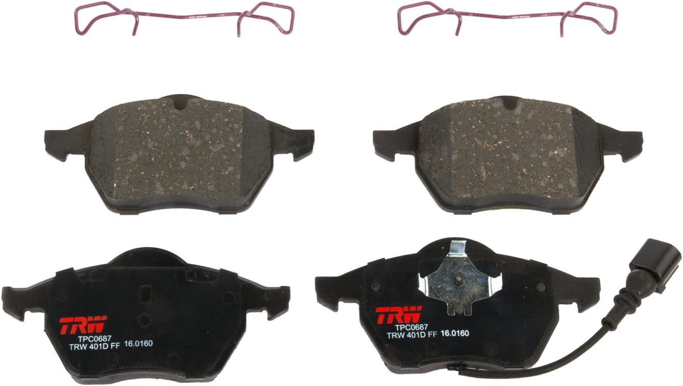 TRW Automotive TPC0687 Disc Brake Pad Set for Volkswagen Jetta: 2000-2005 and other applications Front, black
