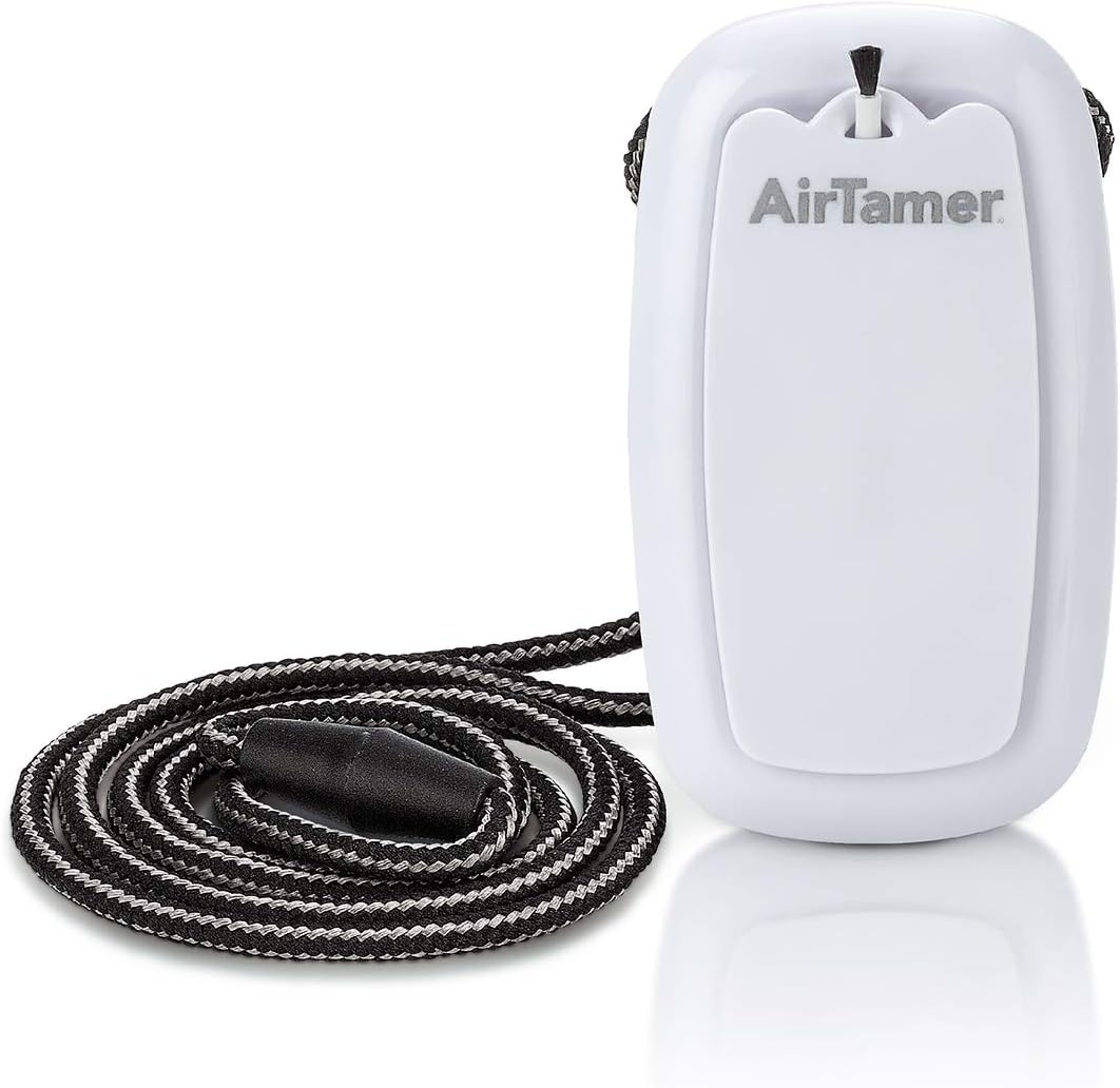 AirTamer A315 Advanced Rechargeable and Portable Air Negative Ion Generator | Proven Performance, Black with Black Leather Travel Case