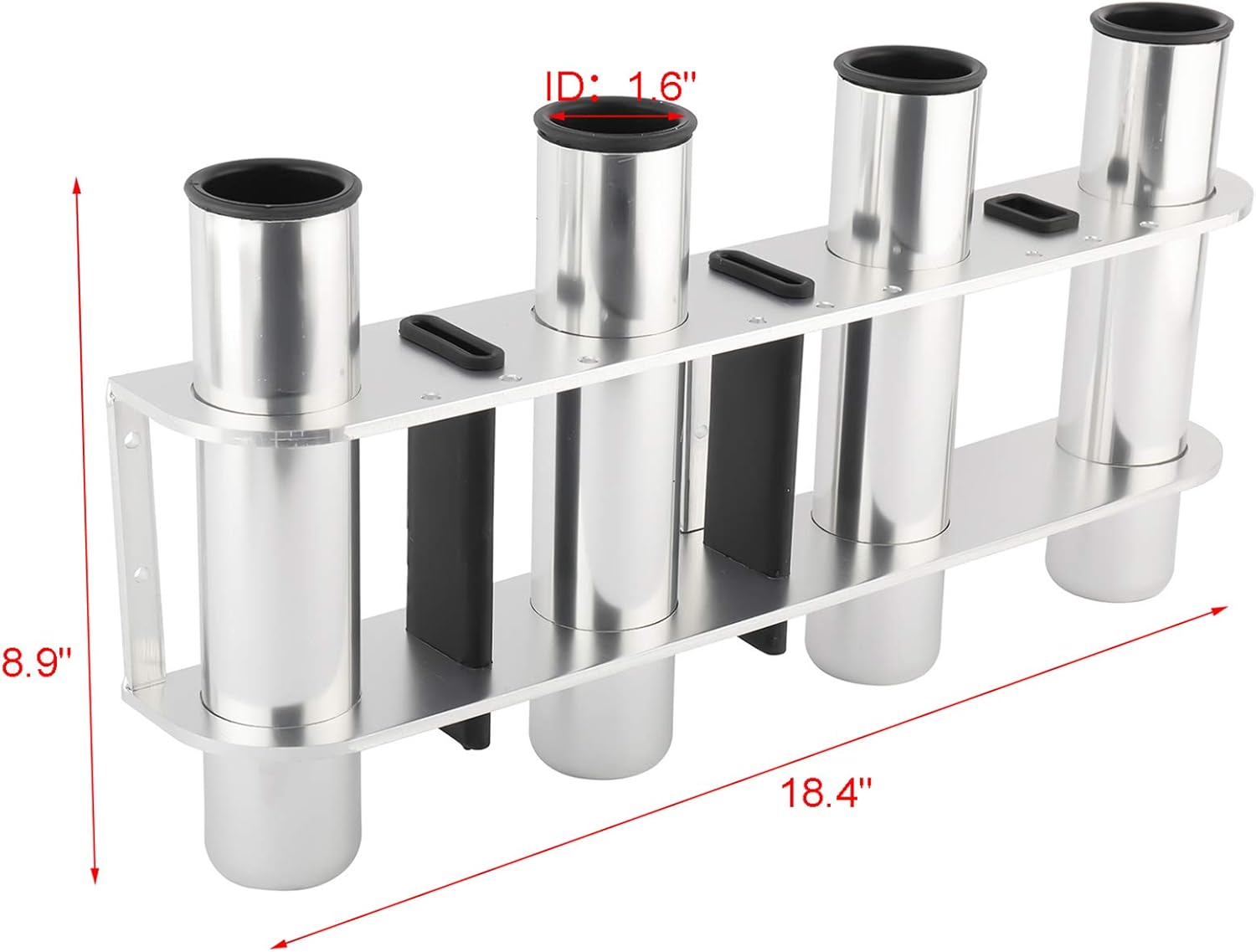 NovelBee 4 Tubes Aluminum Alloy Fishing Rod Holder for Boats Yacht