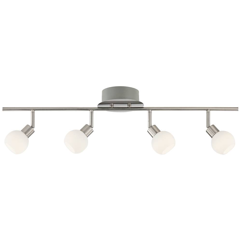 Pro Track Globe Nickel 4-Light LED Plug-In Track Fixture