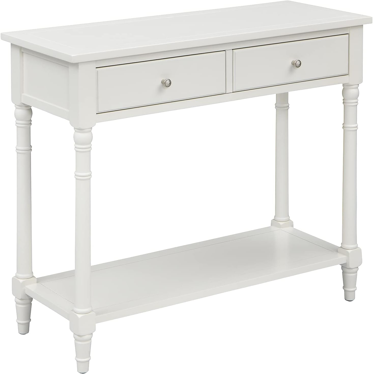 Solid Wood Console Entry Table with 2 Drawers, 35.54