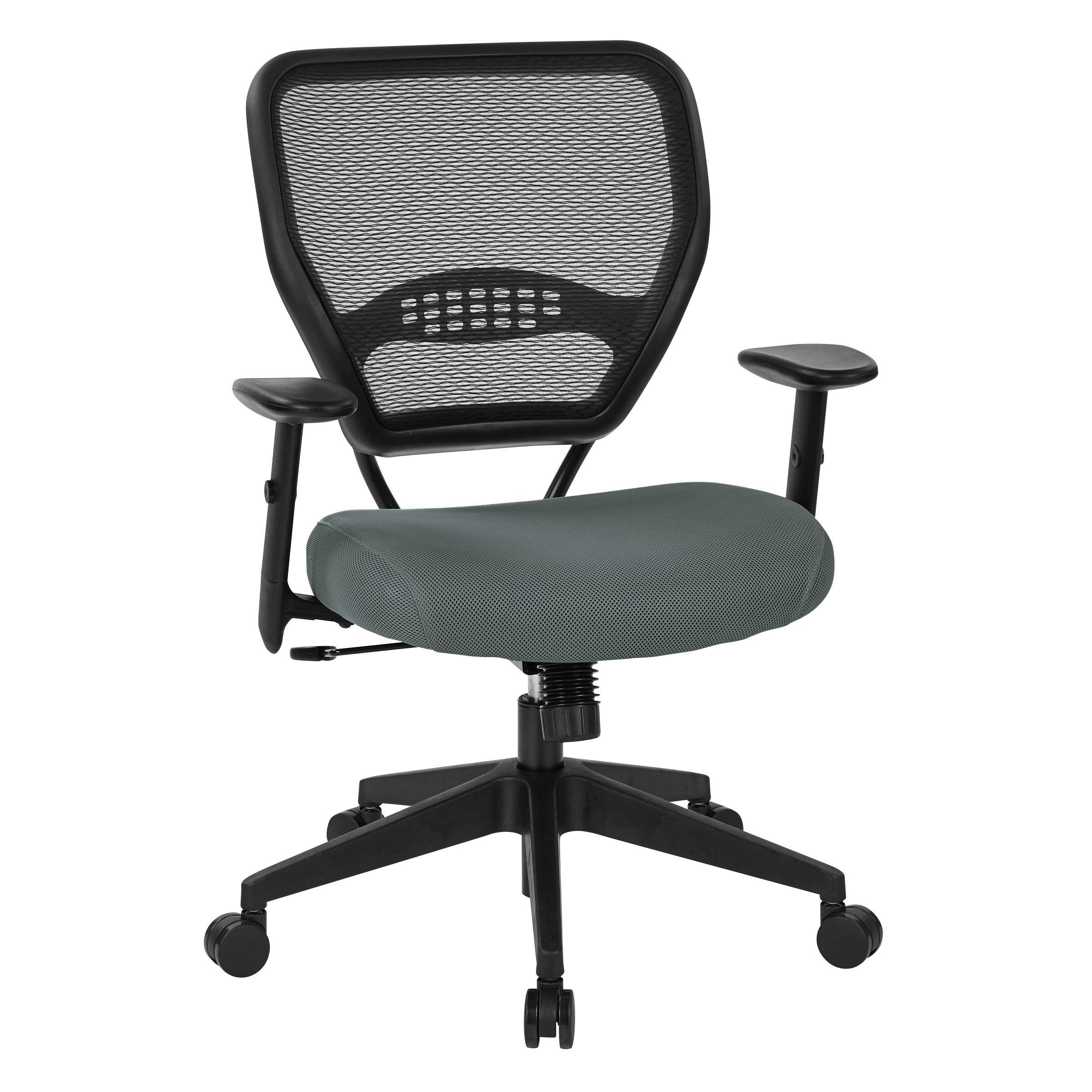Space Seating Professional Black AirGrid Back Managers Chair, Gray