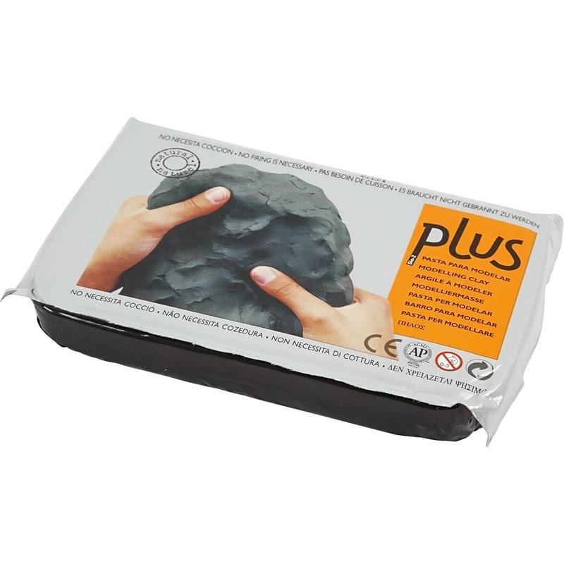 Creativ Company Self-Hardening Clay, 12x1000 G, Black