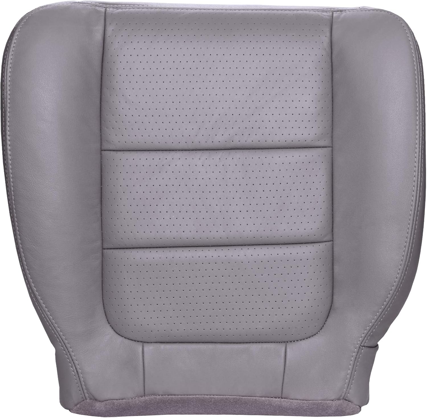 The Seat Shop Driver Bottom Replacement Perforated Leather Seat Cover - Medium Parchment Tan (Compatible with 2001-2003 Ford F250 and F350 Super Duty Lariat Extended Cab)
