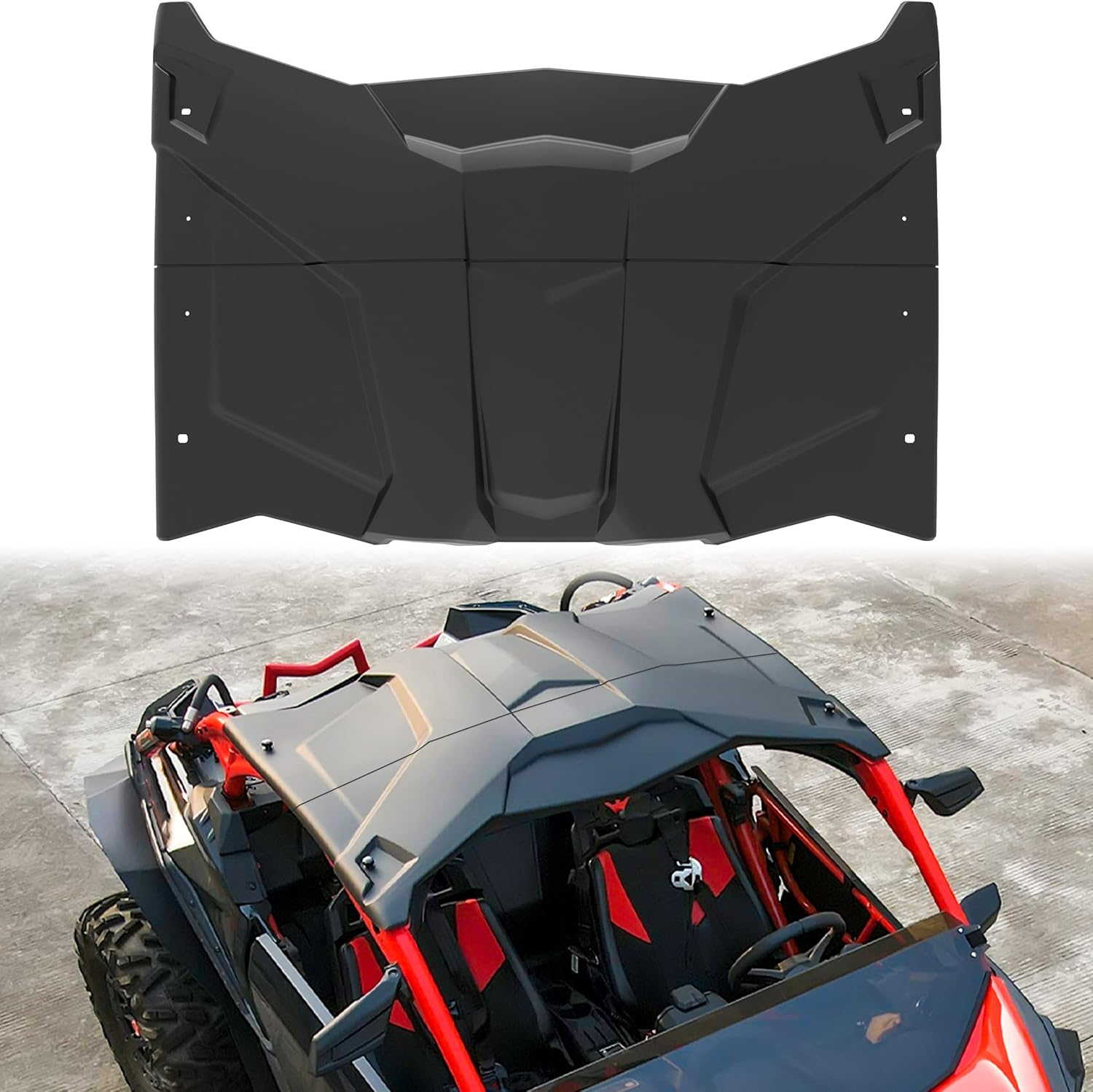 Sport X3 Hard Roof Top, SAUTVS 2-piece Combination Hard Roof Top Sun Visor for Can Am Maverick X3 2017-2021 Accessories (Replace #715002902)