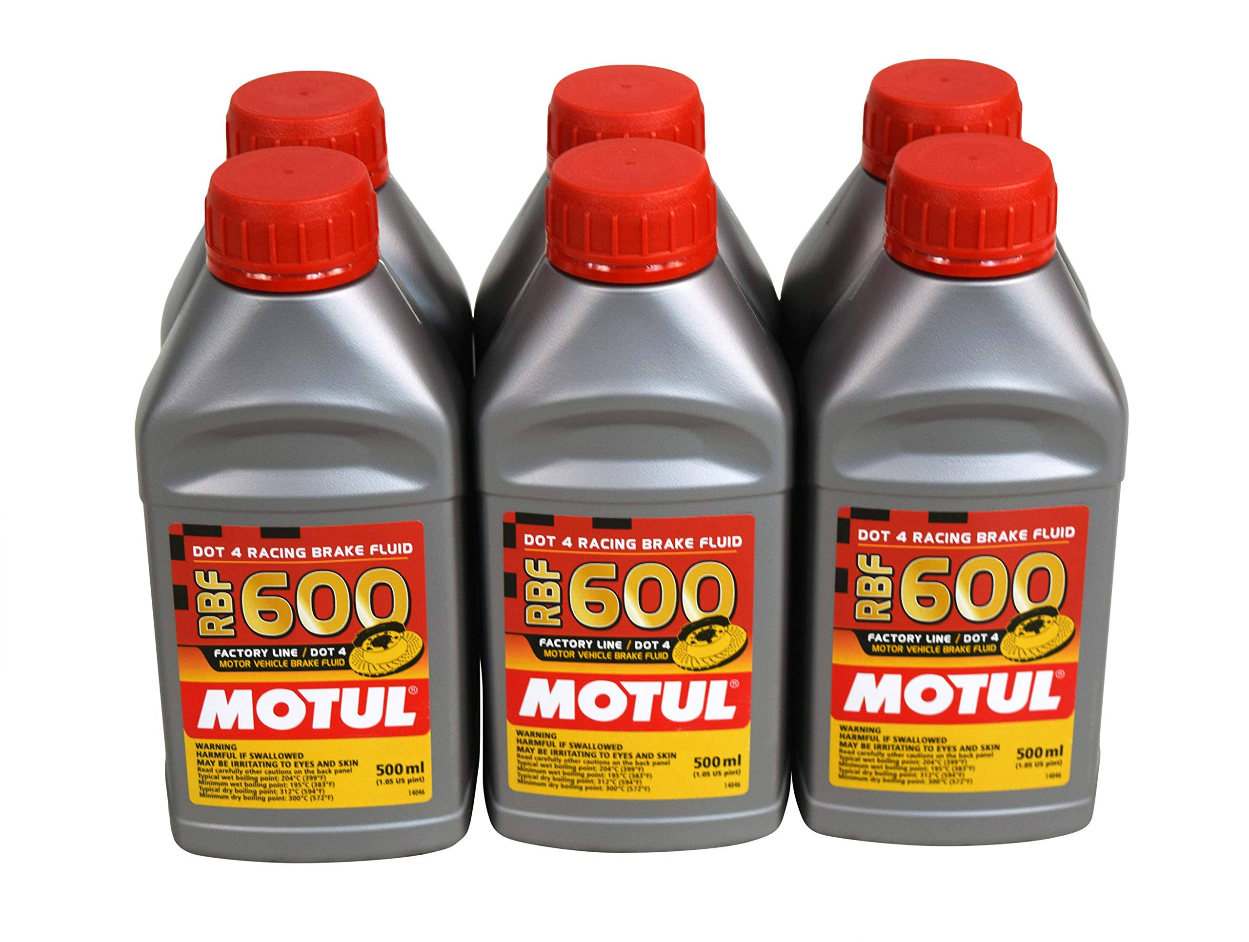 Motul (6 Pack) DOT-4 100 Percent Synthetic Racing Brake Fluid - 500 ml