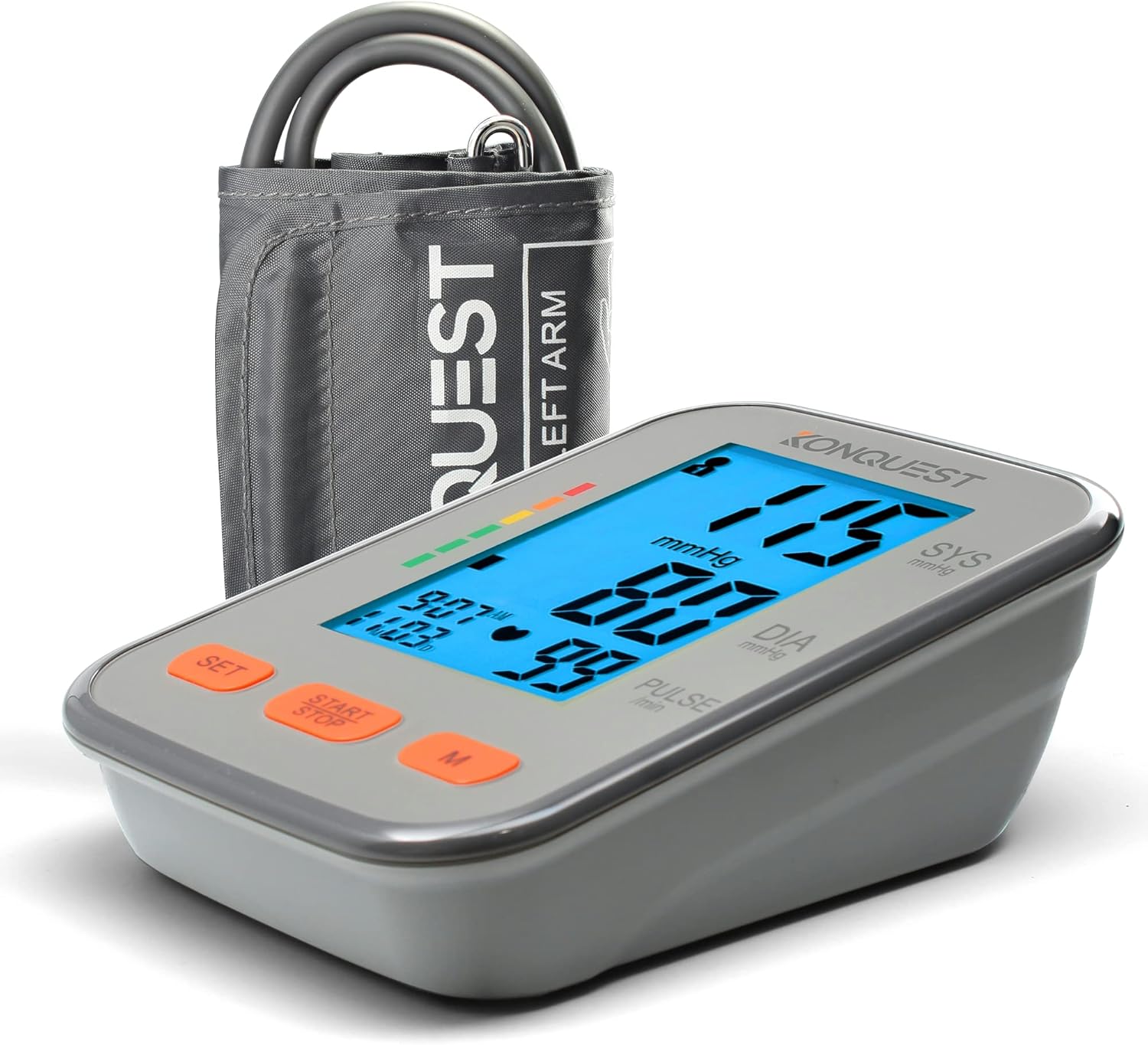 Konquest KBP-2704A Automatic Upper Arm Blood Pressure Monitor - Adjustable Cuff - Large Backlit Display - Irregular Heartbeat & Hypertension Detector - Tensiometro Digital Pack of 2