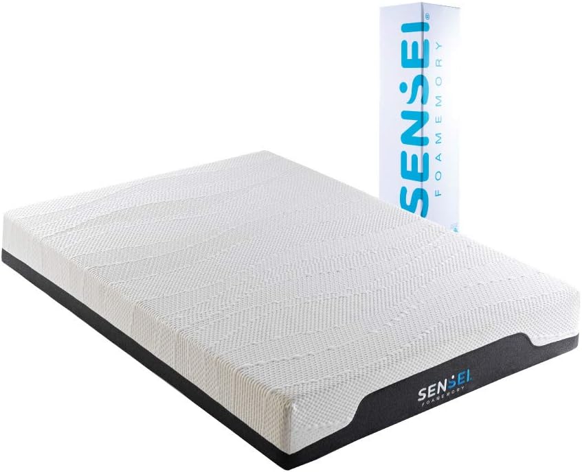 SenSei Classic Orthopaedic Memory Foam Twin Mattress in a Box l Manufactured with CertiPUR-US l Certified Foams with Removable and Washable Cover l Semi Firm (Twin)