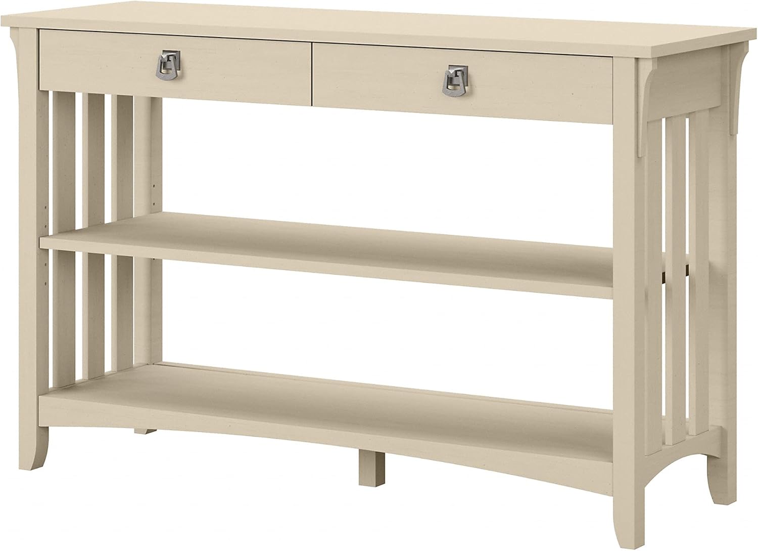 Bush Furniture Salinas Console Table with Drawers and Shelves, Vintage Black