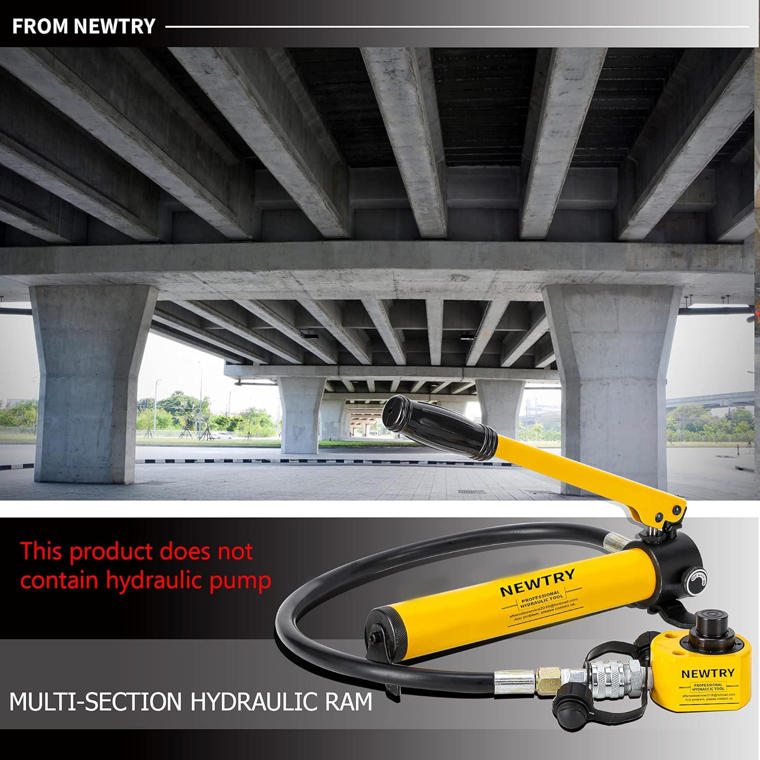 NEWTRY Hydraulic Jack 30T Hydraulic Cylinder Low Profile Hydraulic Ram Jack Multi-Section 2.13&rdquo; Stroke Super Thin Lifting Jack Mini, Portable for Machinery, Bridge, Construction