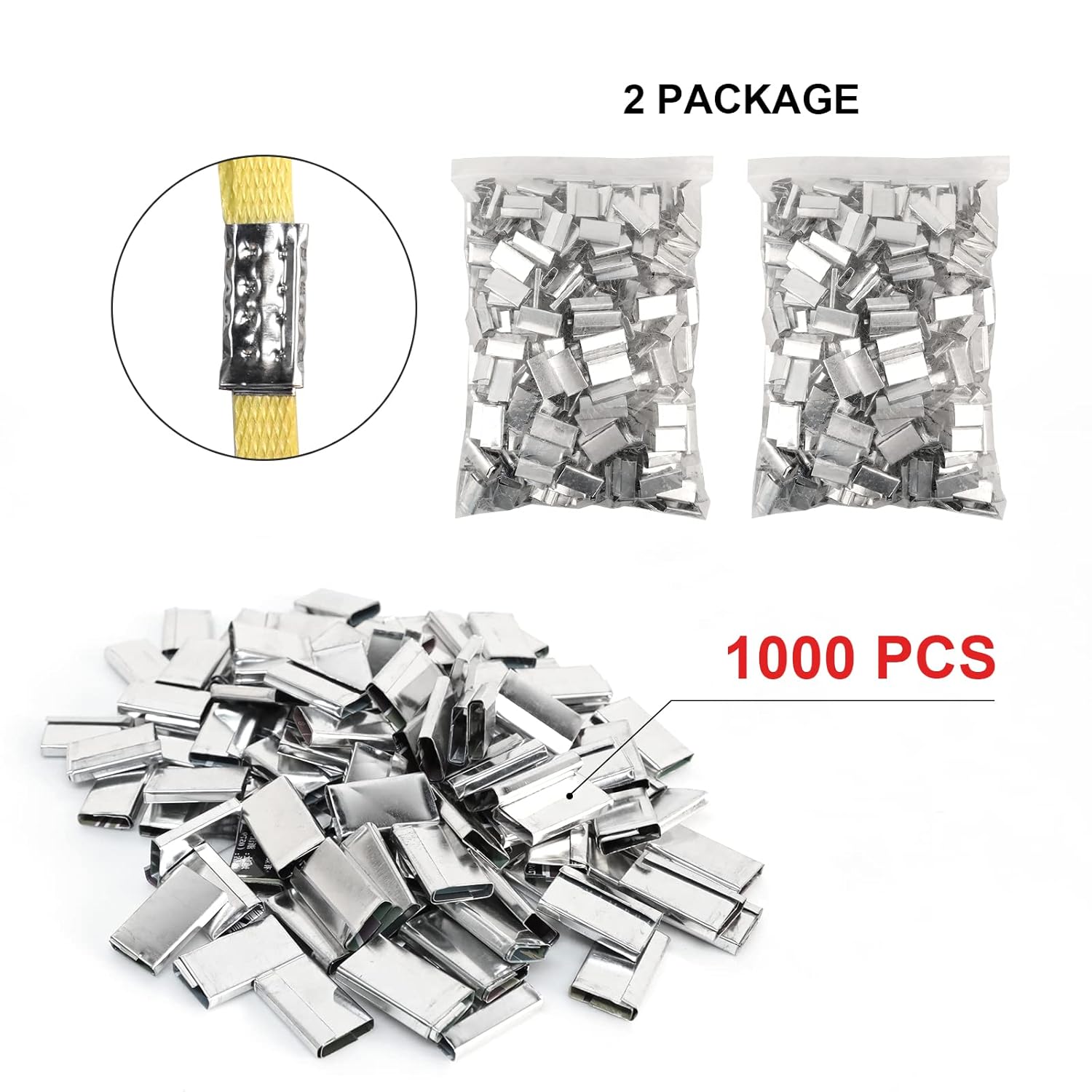 SCIEO Pallet Packing Strapping Kit 4 in 1 Heavy Duty Banding Tool Sealer, 3280' Length x 1/2