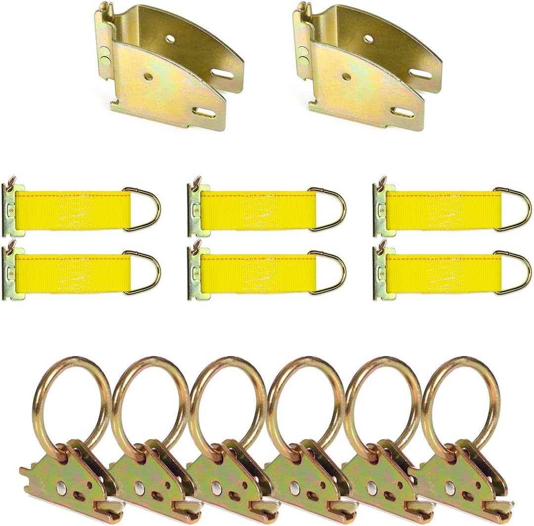 DC Cargo Mall E Track Tie-Down Kit - 14 Pieces: E-Track Accessories | Includes O-Rings, Rope Tie-Offs, and Wood Beam End Sockets (E-Track Rails NOT Included)