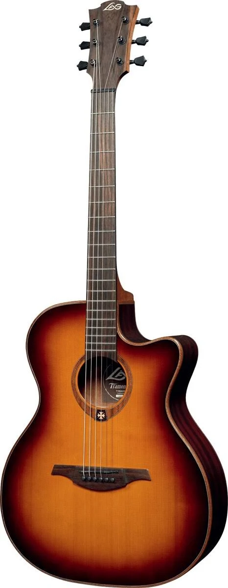 Lag Guitars Tramontane T100ACE Auditorium Cutaway Acoustic-Electric Guitar Brown Sunburst