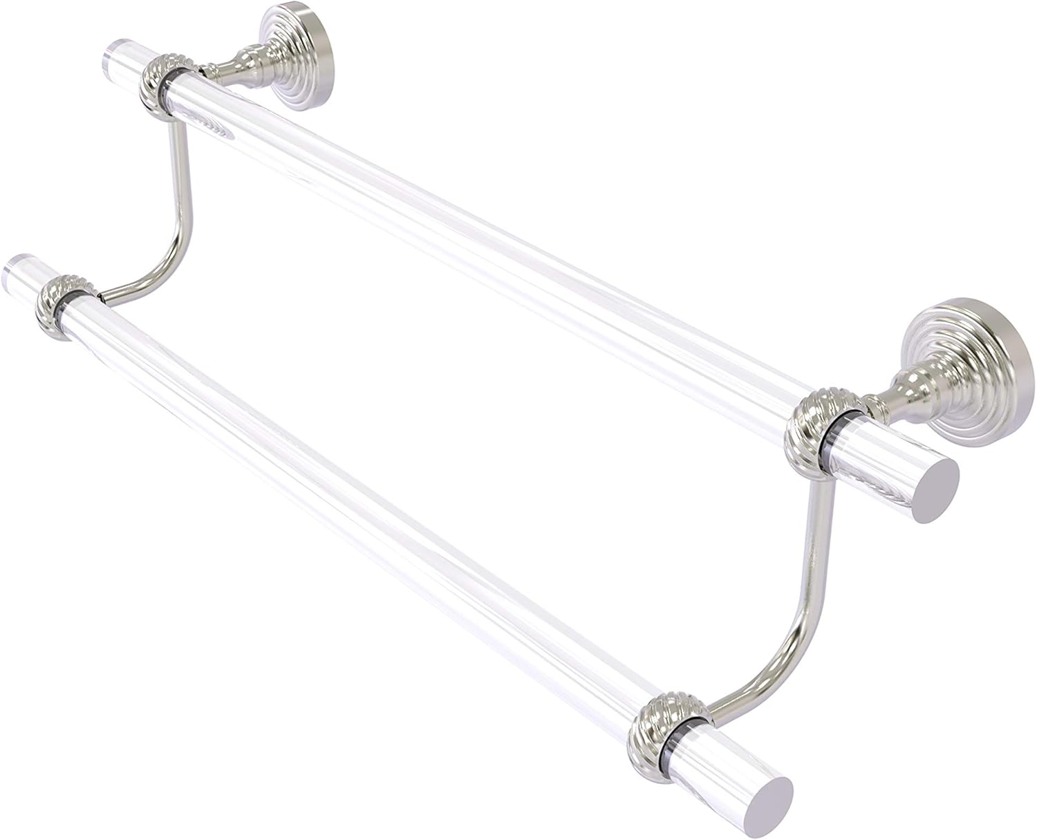 Allied Brass PG-72T-24 Pacific Grove Collection 24 Inch Double Twisted Accents Towel Bar, Satin Nickel