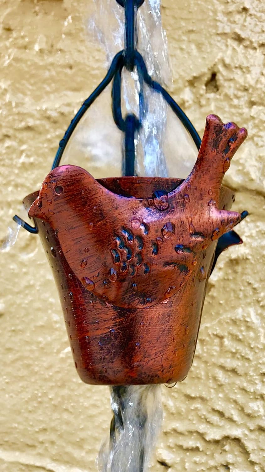 CT DISCOUNT STORE Bird Iron Rain Chains Design -Classic Japanese Style Transport Rain Water from Temple Roof Tops to Ground Level Pack of 2