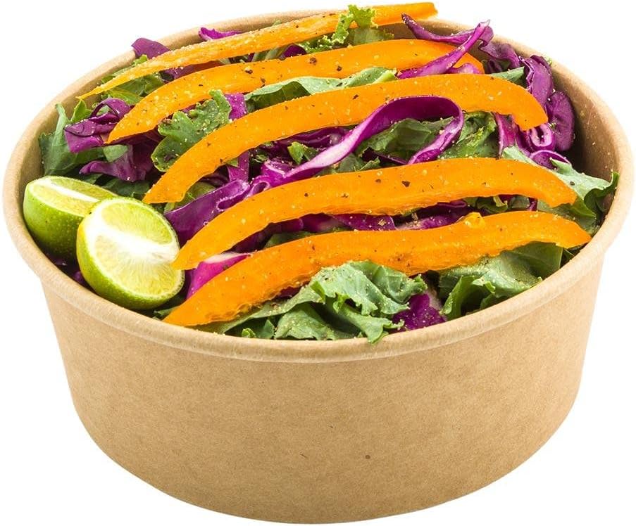 Bio Salad 44 oz Round Kraft Paper Container - 7 1/4